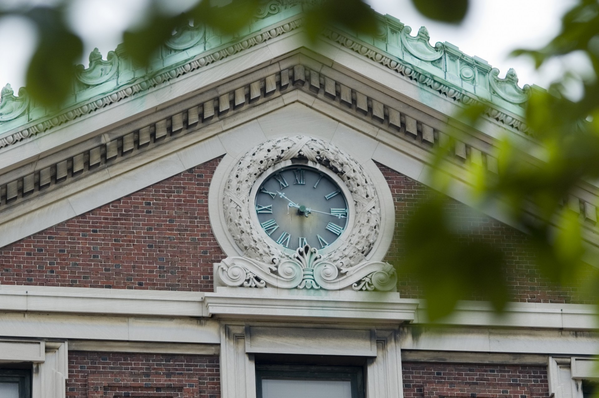 Clock on a building at Columbia University