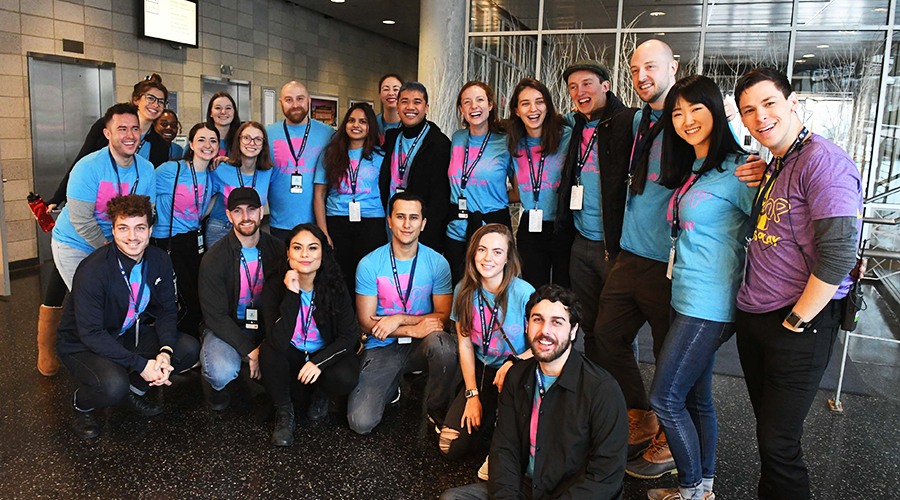 Spring 2020 Orientation Leaders pose in Lerner Hall