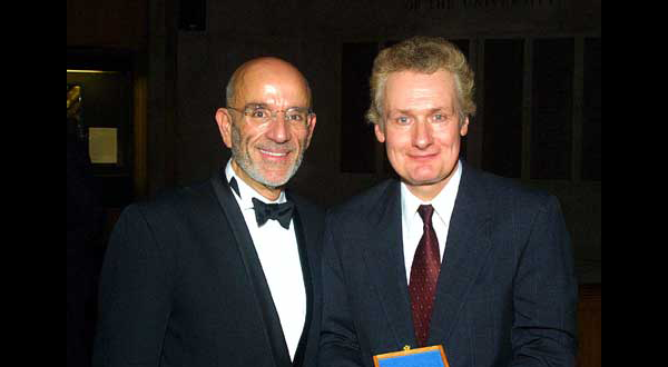 Dean Peter J. Awn and Roger Pilon '71GS Dean Peter J. Awn awards the School's Medal of Distinction to Roger Pilon '71GS