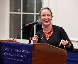 General Studies Alumni Association Co-Chair Kirsty Jardine '15 addresses graduates General Studies Alumni Association Co-Chair Kirsty Jardine addresses graduates