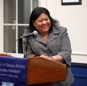 Dean of Students Marlyn Delva addresses graduates Dean of Students Marlyn Delva addresses graduates