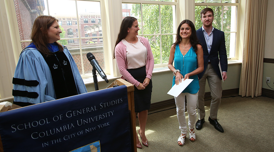 Lindsay Hadad and Andrew King receive the Phi Beta Kappa award