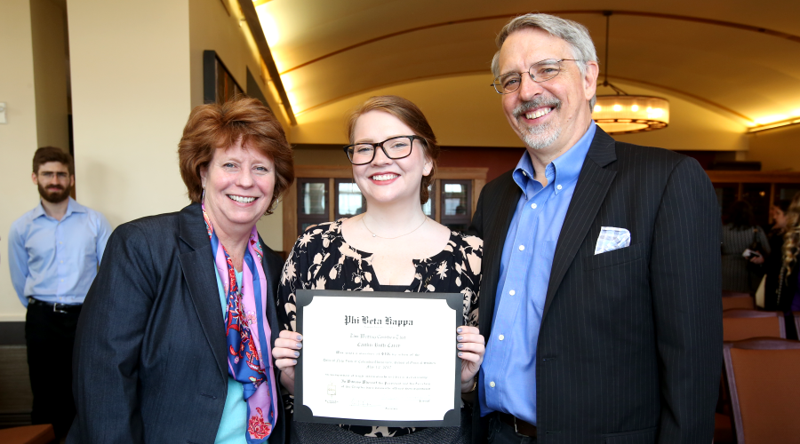 A Phi Beta Kappa inductee with her guests