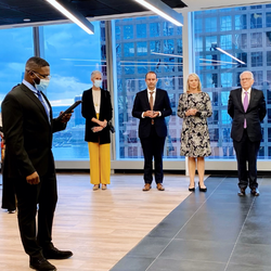 Sylvester Benson addressing IIE Trustees at New York City Headquarters, One World Trade Center on September 28, 2021